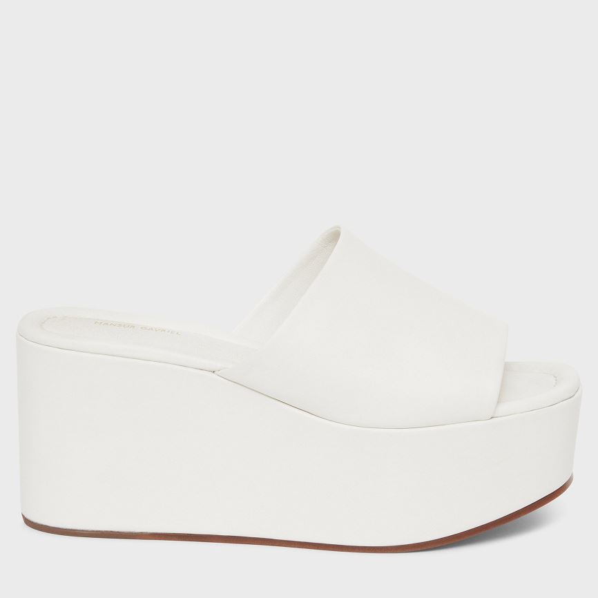 Women's Mansur Gavriel Platform Mules White | AU 7M08WH